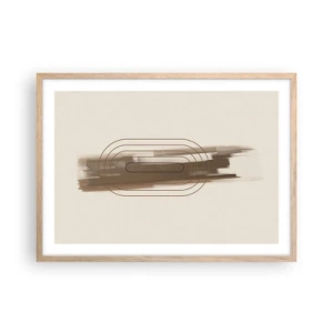 Póster en marco roble claro - Un soplo de gris - 70x50 cm