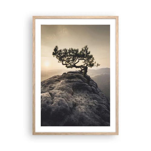 Póster en marco roble claro - La vida se abre camino - 50x70 cm