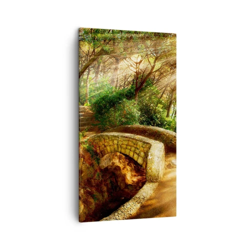 Cuadro sobre lienzo - Impresión de Imagen - Directamente desde el puente hacia el bosque de las hadas - 45x80 cm