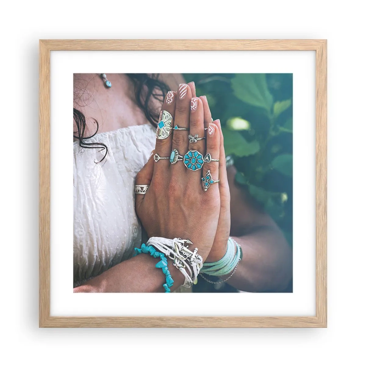 Póster en marco roble claro - Conocimiento interior - 40x40 cm