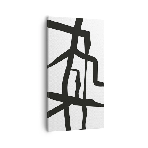 Cuadro sobre lienzo - Impresión de Imagen - Construcción en blanco y negro - 55x100 cm