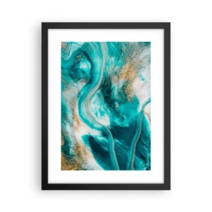 Póster en marco negro - Río de oro - 30x40 cm