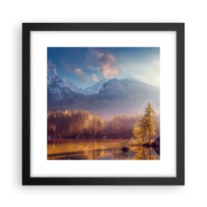 Póster en marco negro - Entre las montañas y los valles - 30x30 cm