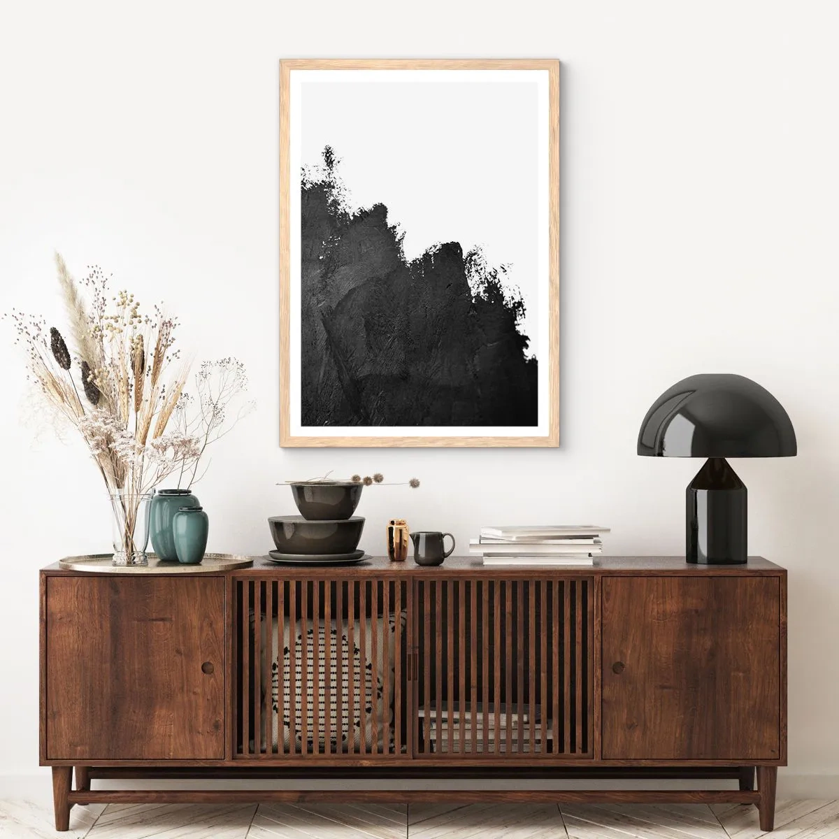 Póster en marco roble claro - Elementos: tierra - 70x100 cm