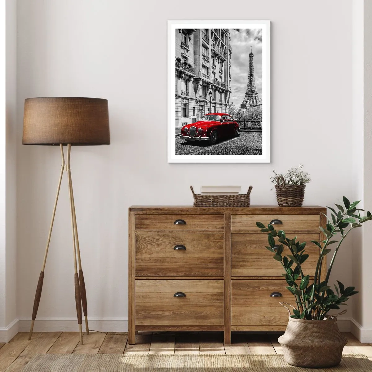 Póster en marco blanco - Un depredador en la ciudad - 61x91 cm