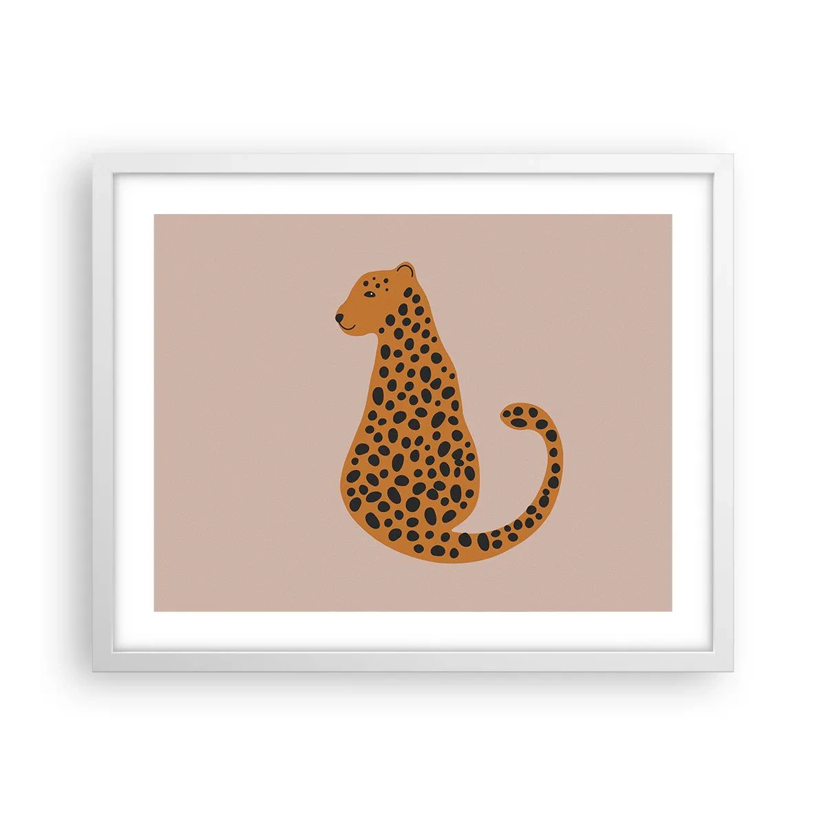 Póster en marco blanco - El estampado de leopardo está de moda - 50x40 cm
