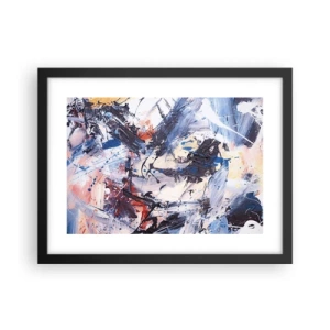 Póster en marco negro - Danza loca de la abstracción - 40x30 cm