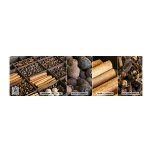 Muestra de fotomural autoadhesivo Deluxe Sticker - Un tesoro de aromas - Especias, Café, Canela - 100x30 cm