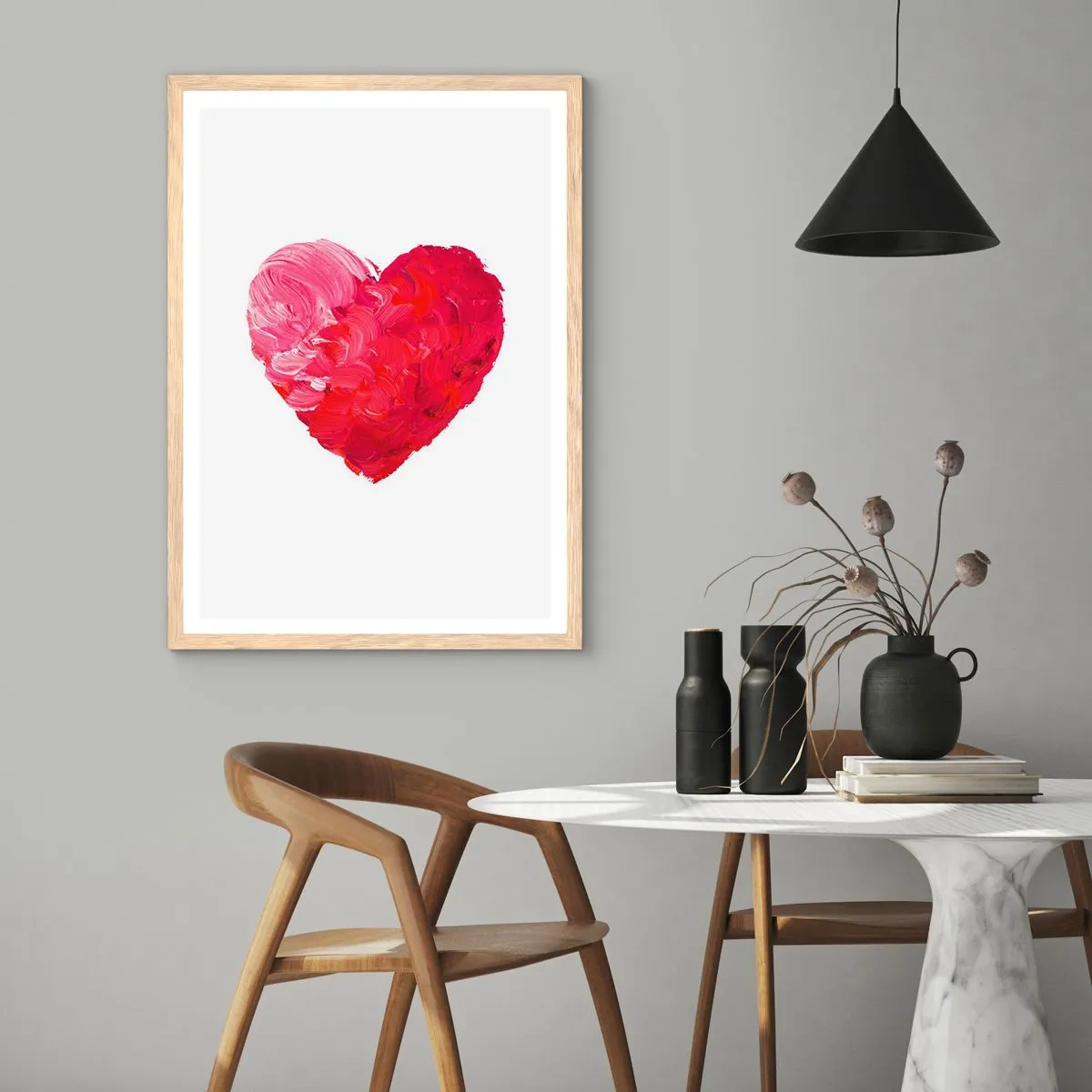 Póster en marco roble claro - All you need is love - 70x100 cm