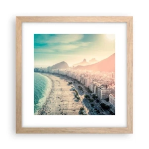 Póster en marco roble claro - Vacaciones perpetuas en Río - 30x30 cm