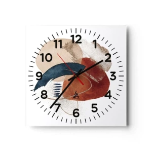 Reloj de pared - Reloj de vidrio - Composición ovalada - 40x40 cm