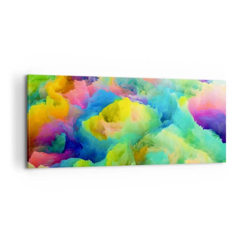 Cuadro sobre lienzo - Impresión de Imagen - Composición abstracta en colores del arco iris - 120x50cm - Arco iris borroso - Decoración de pared moderna para salón y dormitorio ARTTOR