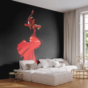Fotomural Autadhesivo Deluxe Sticker - El espíritu ardiente del flamenco - Bailarín, Flamenco, Bailar - 100x70 cm