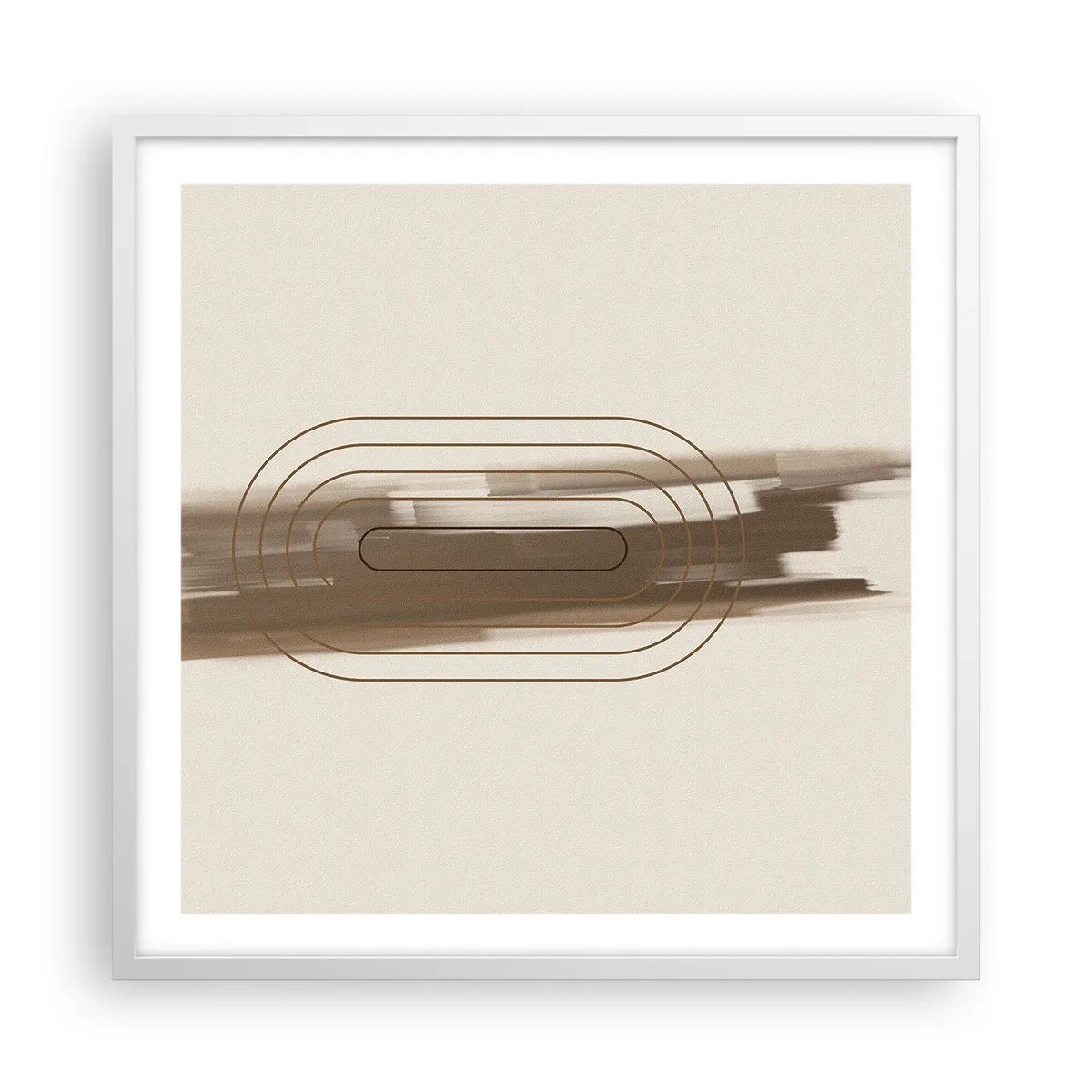 Póster en marco blanco - Un soplo de gris - 60x60 cm