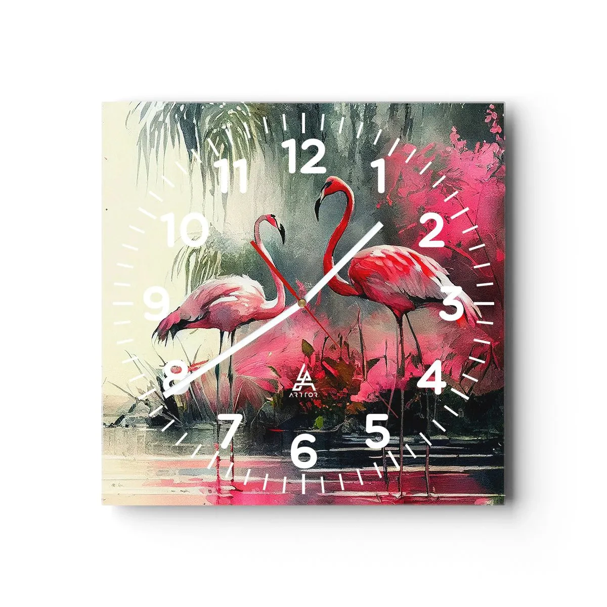 Reloj de pared - Reloj de vidrio - Una lección de encanto natural - 30x30 cm