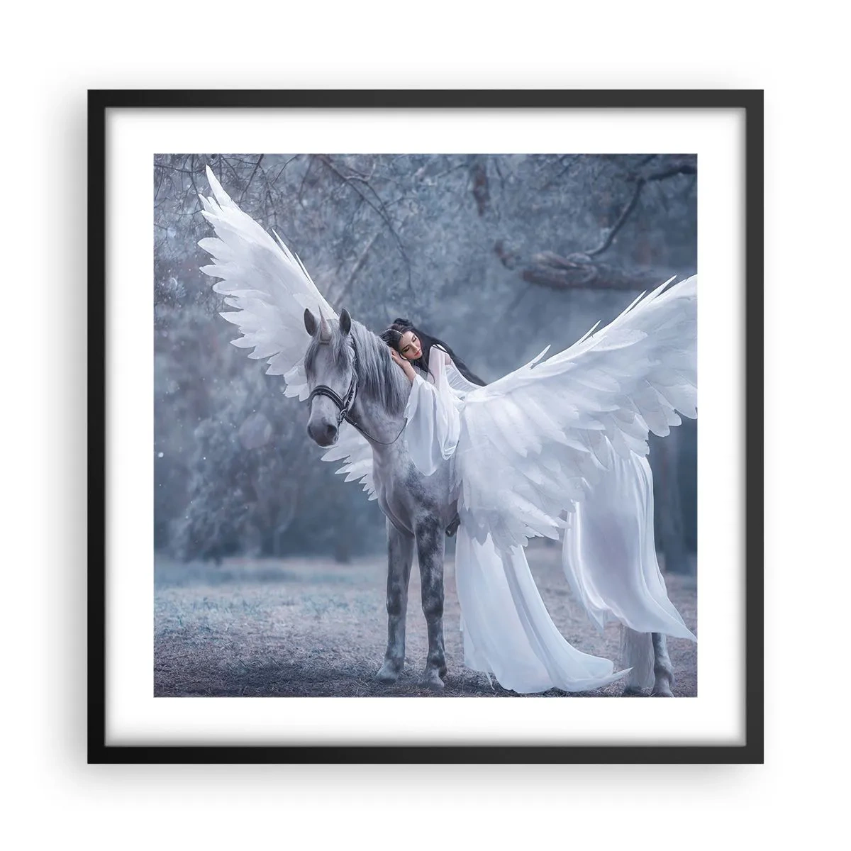 Póster en marco negro - Un momento de inspiración - 50x50 cm