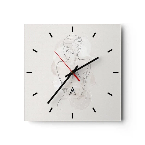 Reloj de pared - Reloj de vidrio - Como un cuerpo sensible - 40x40 cm