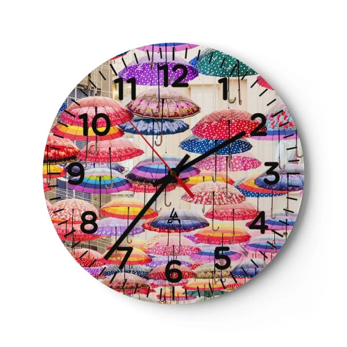 Reloj de pared - Reloj de vidrio - Pradera urbana - 40x40 cm