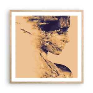 Póster en marco roble claro - Hermosa por naturaleza - 60x60 cm