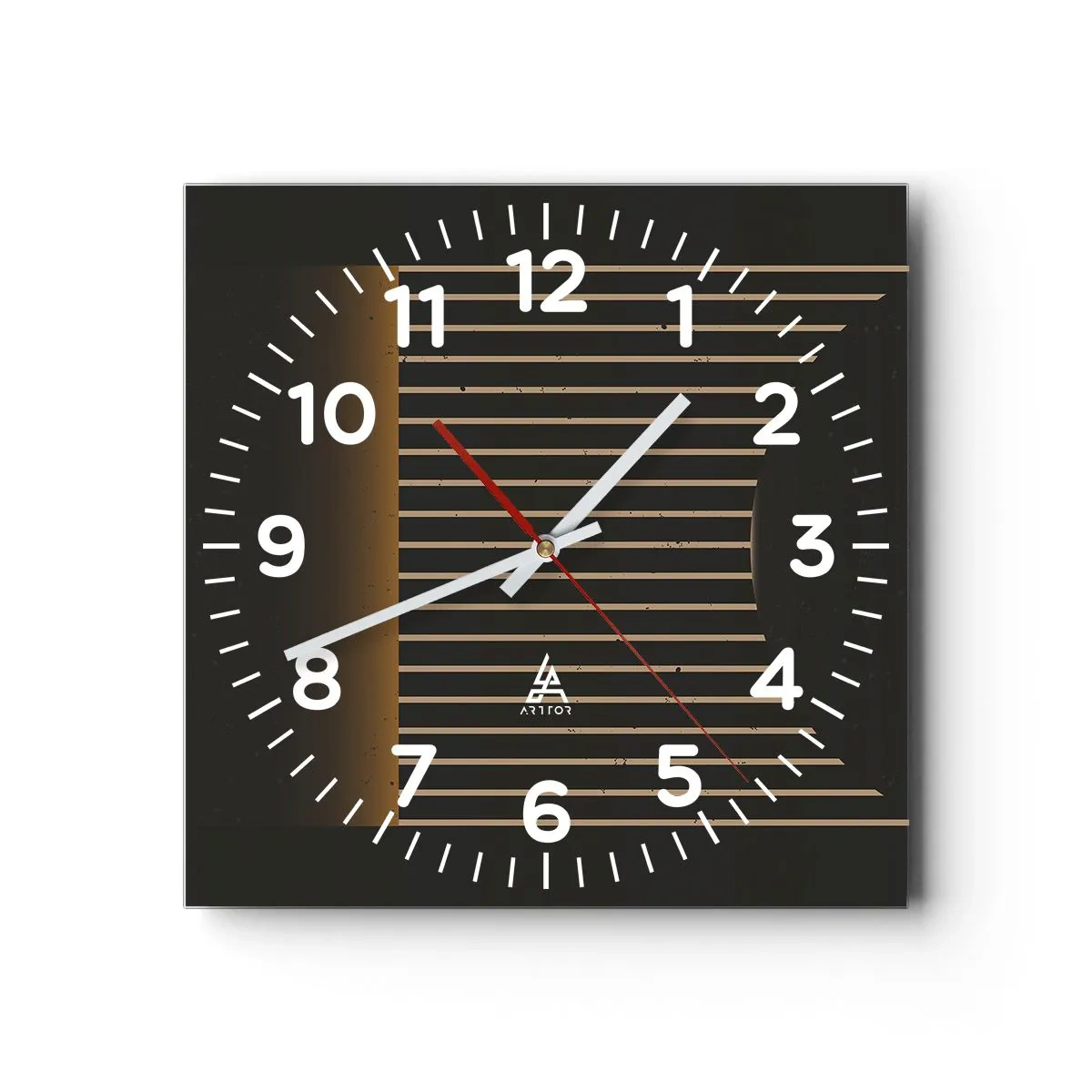 Reloj de pared - Reloj de vidrio - Explorar la oscuridad - 30x30 cm
