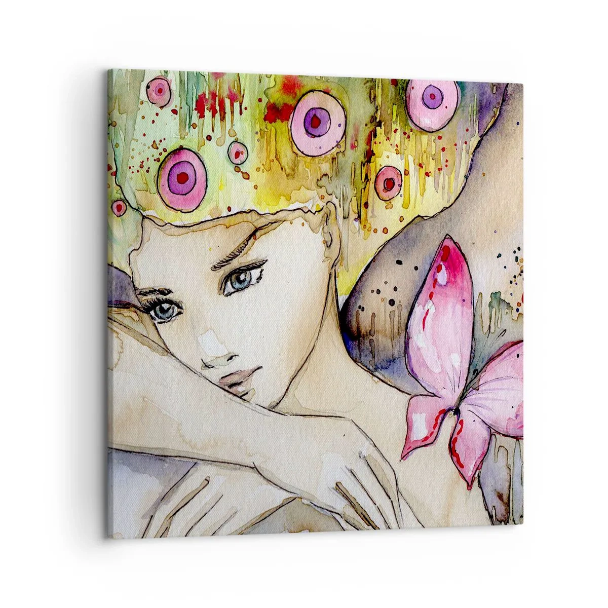 Cuadro sobre lienzo - Impresión de Imagen - Una princesa mariposa - 50x50 cm
