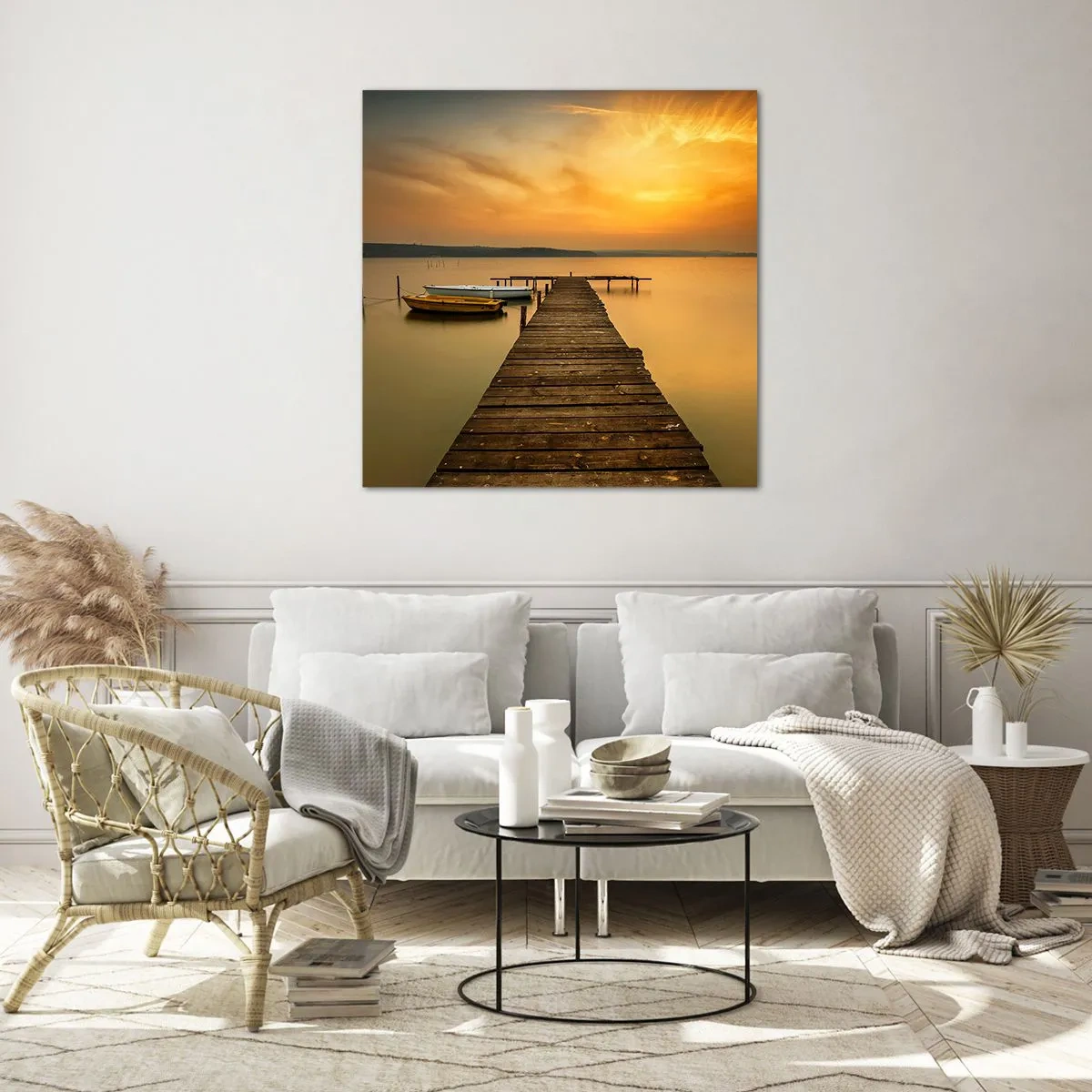 Cuadro sobre vidrio - Impresiones sobre Vidrio - Abriré el cielo dorado para ti - 60x60 cm