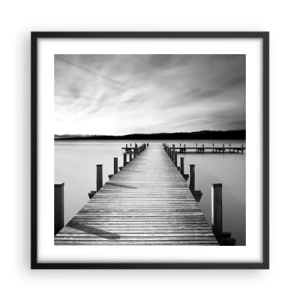 Póster en marco negro - En el lago de la paz - 50x50 cm