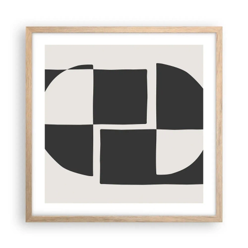 Póster en marco roble claro - Antítesis - síntesis - 50x50 cm