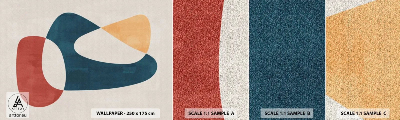 Muestra de fotomural autoadhesivo Deluxe Sticker - Influencias y metamorfosis - Pedazo, formas, minimalista - 100x30 cm