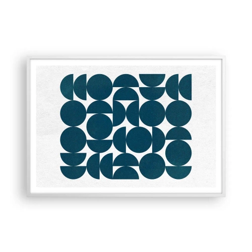 Póster en marco blanco - Círculos y semicírculos - 100x70 cm