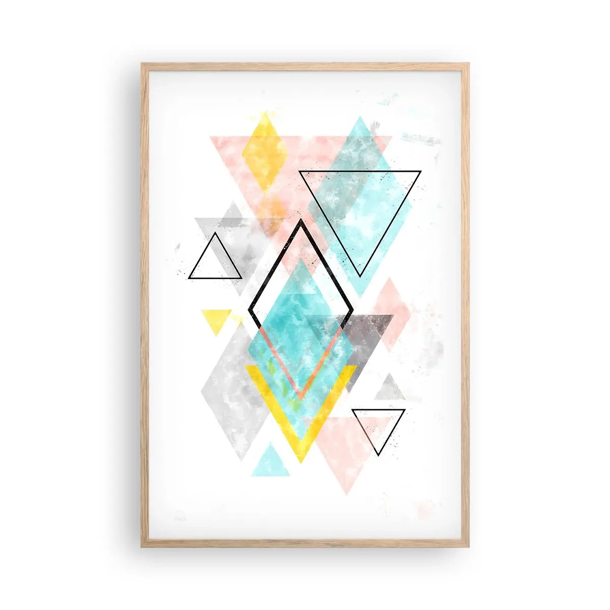 Póster en marco roble claro - Un juego geométrico - 61x91 cm