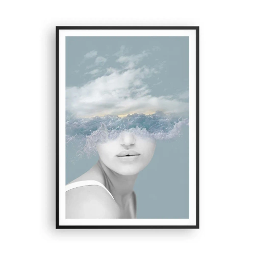 Póster en marco negro - Con la cabeza en las nubes - 70x100 cm