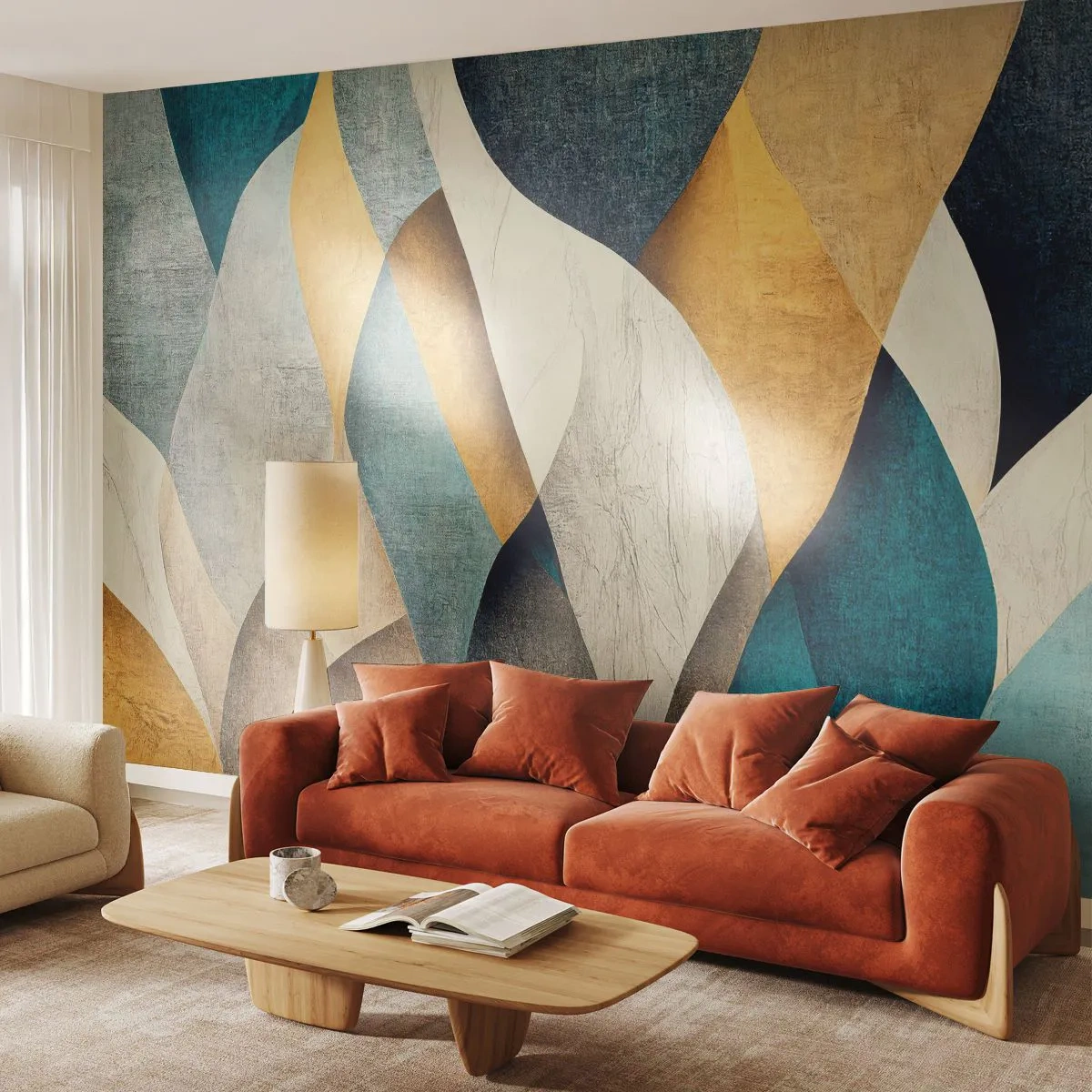 Fotomural Premium Canvas - Ritmo y ondulación - Abstracción, Pedazo, Desgastado - 400x280 cm