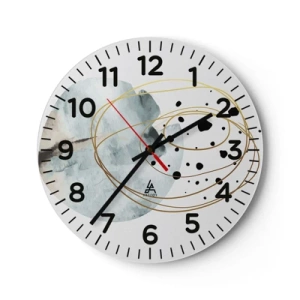 Reloj de pared - Reloj de vidrio - El concepto del espacio - 30x30 cm