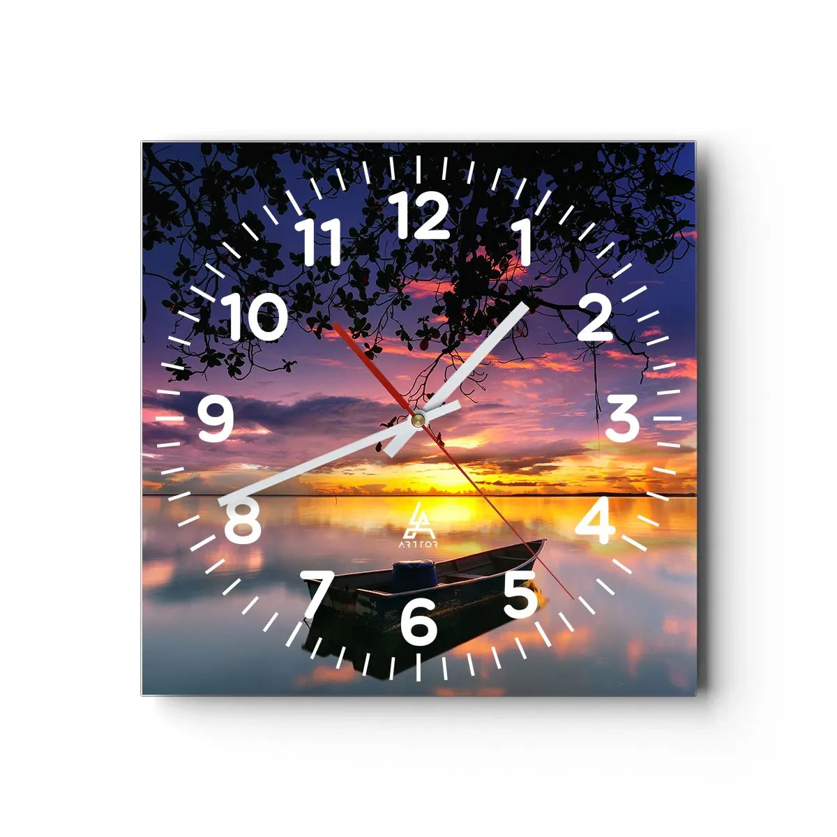 Reloj de pared - Reloj de vidrio - Un cielo de ensueño - 40x40 cm