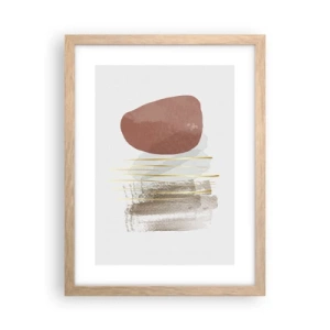 Póster en marco roble claro - Una columnata abstracta - 30x40 cm
