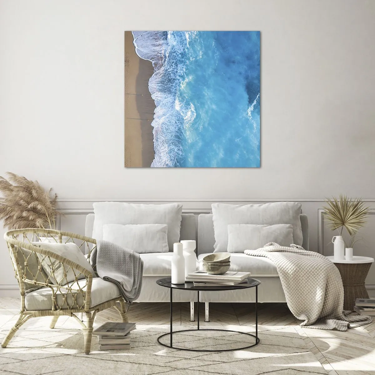 Cuadro sobre vidrio - Impresiones sobre Vidrio - El poder del azul - 40x40 cm