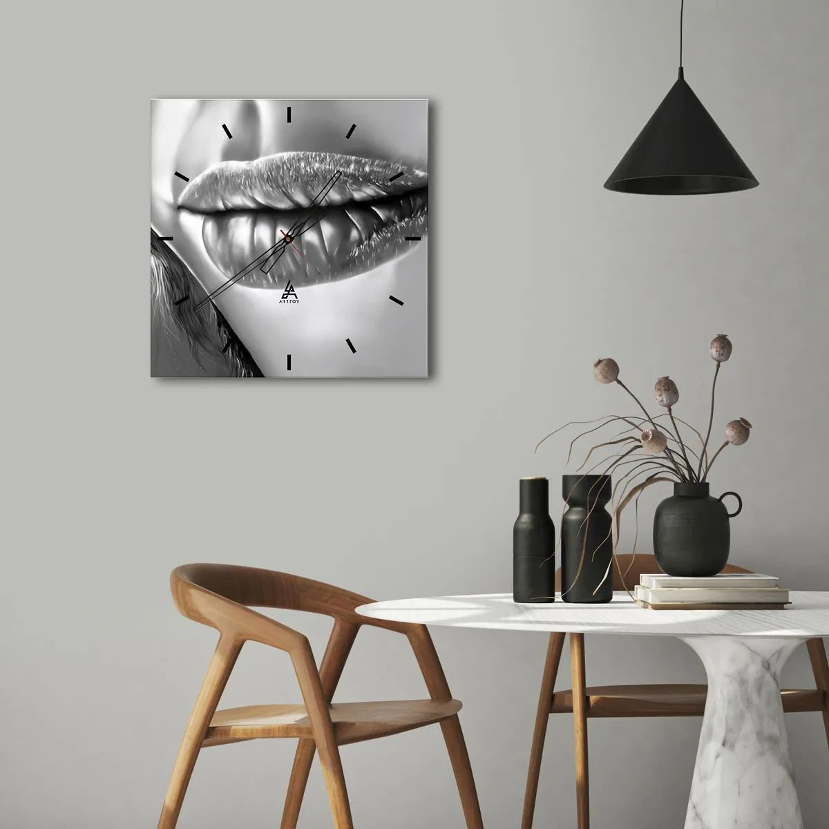 Reloj de pared - Reloj de vidrio - Sé lo que estás pensando... - 40x40 cm