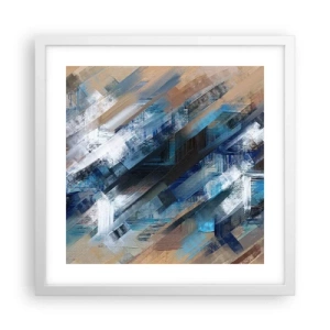 Póster en marco blanco - En una inclinación azul - 40x40 cm