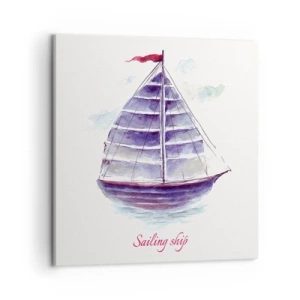 Cuadro sobre lienzo - Impresión de Imagen - Velas izadas y aguas tranquilas - 50x50 cm