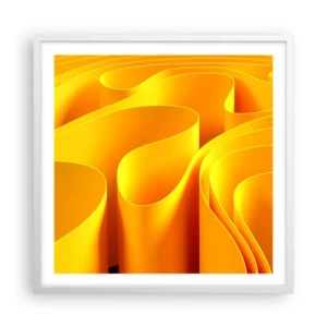 Póster en marco blanco - Como las olas del sol - 60x60 cm