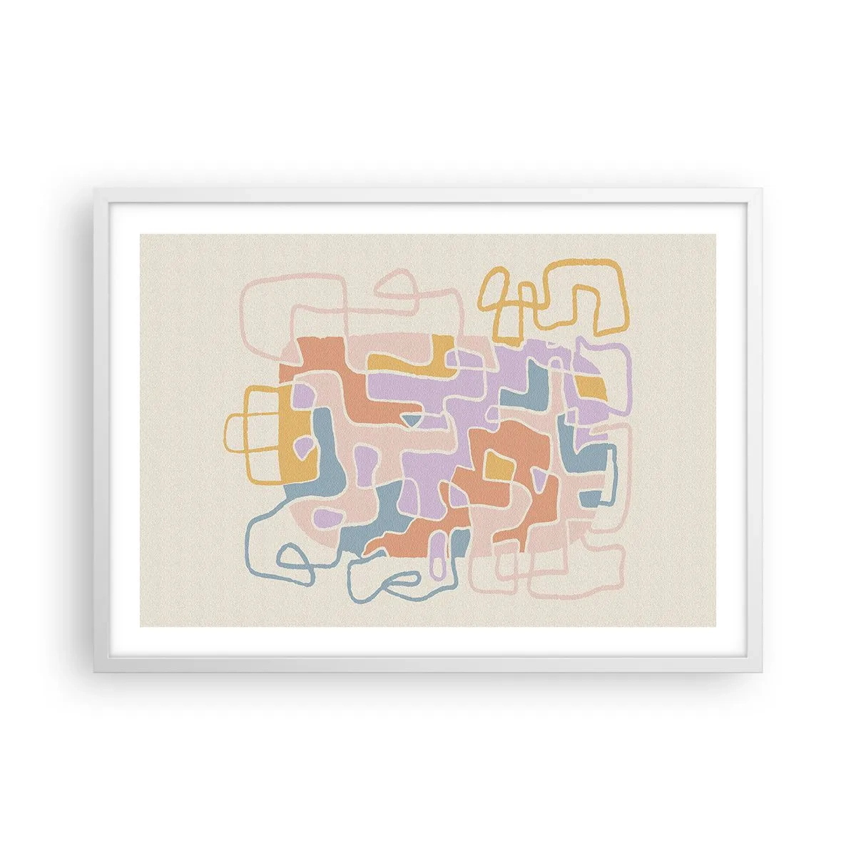 Póster en marco blanco - Laberinto - una alegre aventura - 70x50 cm