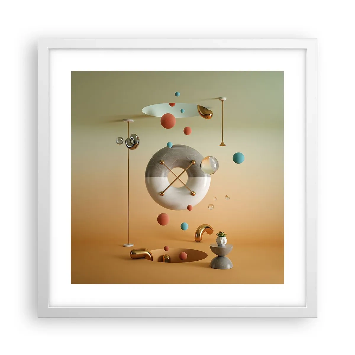 Póster en marco blanco - Todo puede suceder - 40x40 cm