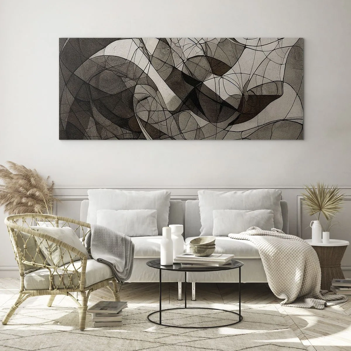 Cuadro sobre vidrio - Impresiones sobre Vidrio - Circulación en colores tierra - 100x40 cm