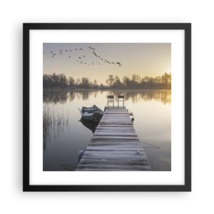 Póster en marco negro - Volveré en un rato - 40x40 cm