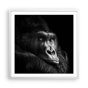 Póster en marco blanco - ¿Y qué estás mirando? - 60x60 cm