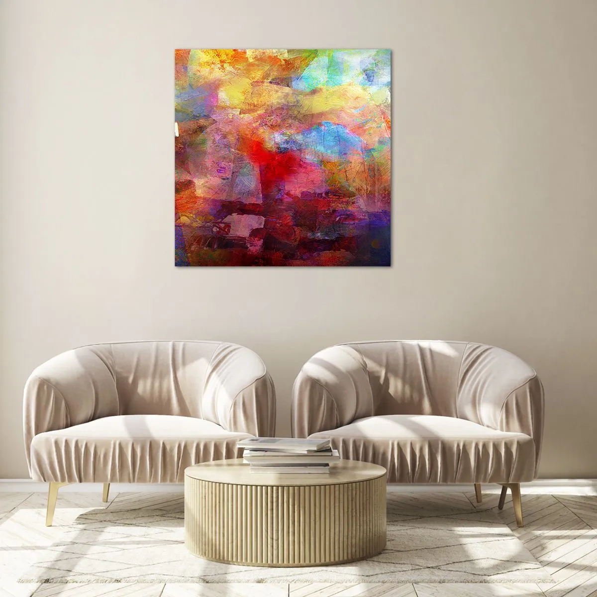 Cuadro sobre vidrio - Impresiones sobre Vidrio - Mira dentro del arco iris - 40x40 cm