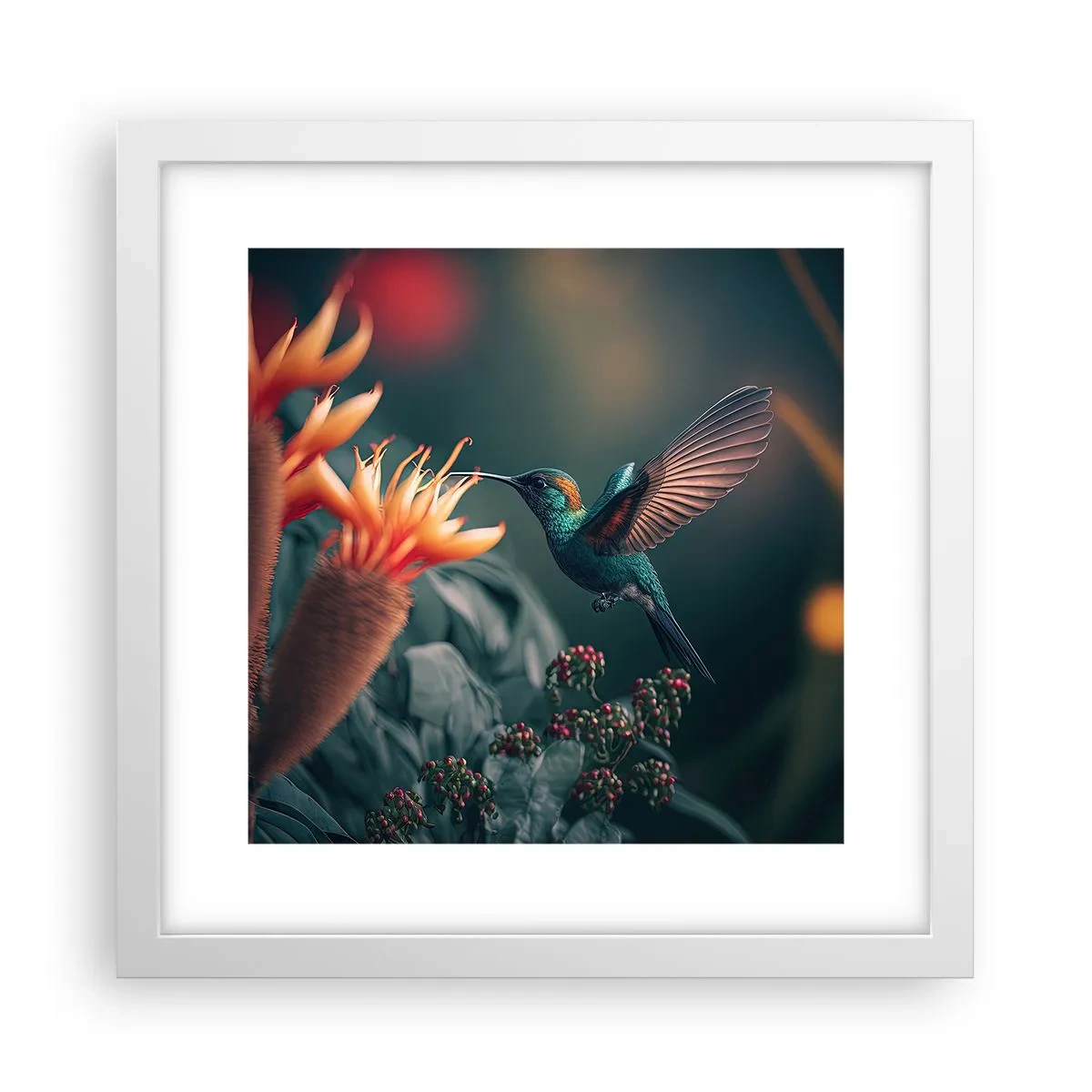 Póster en marco blanco - Una vida verdaderamente colorida - 30x30 cm