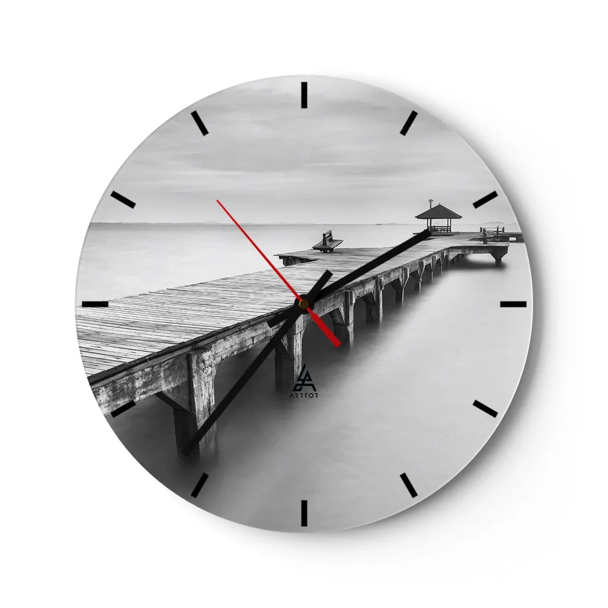 Reloj de pared - Reloj de vidrio - Lejos - 40x40 cm