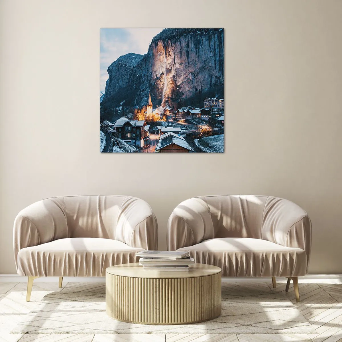 Cuadro sobre vidrio - Impresiones sobre Vidrio - El espíritu luminoso del invierno - 30x30 cm